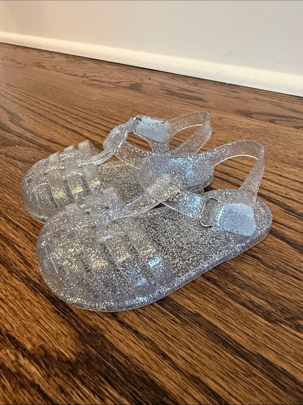 Old Navy Clear Glitter Jelly Sandals 4T